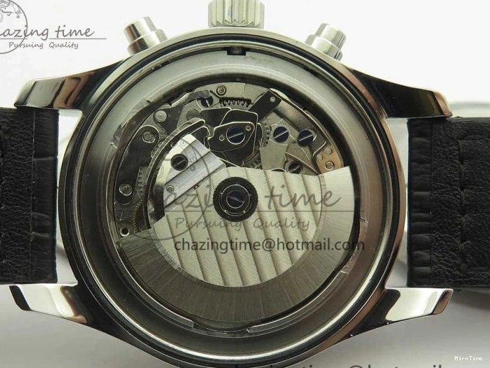 MIROTIME 0126 Pilot Chrono 377725 SS ZF 1:1 Best Edition White Dial on Black Leather Strap A Soft 7183